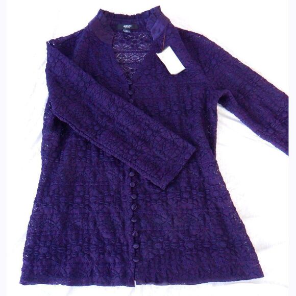Alfani Purple lace L/S top - Picture 1 of 4